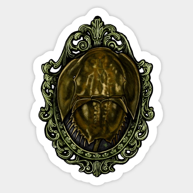 Invertebrate Cameo: The Gentle Horseshoe Crab Sticker by FreyStrandDraws